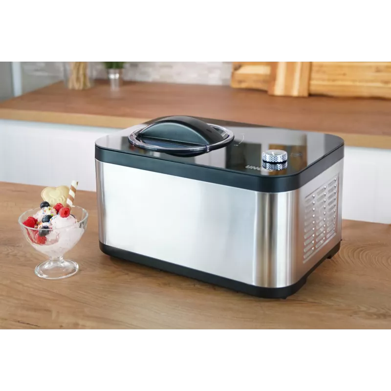 Unold 48826 Máquina de helados y yogurtera EVA máquina de helados con compresor 1,5 L 120 W Negro, Acero inoxidable