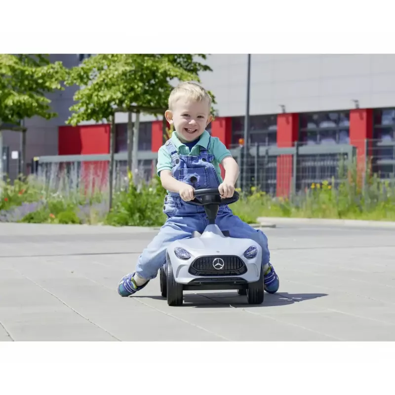 Correpasillos Simba-Dickie BIG Mercedes-AMG GT en Plata/Negro – vehículo infantil de empuje/pedales