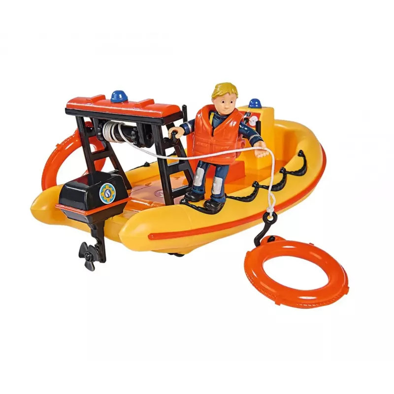 Barco de juguete Simba-Dickie Feuerwehrmann Sam barco Neptun con figura — vehículo de juguete