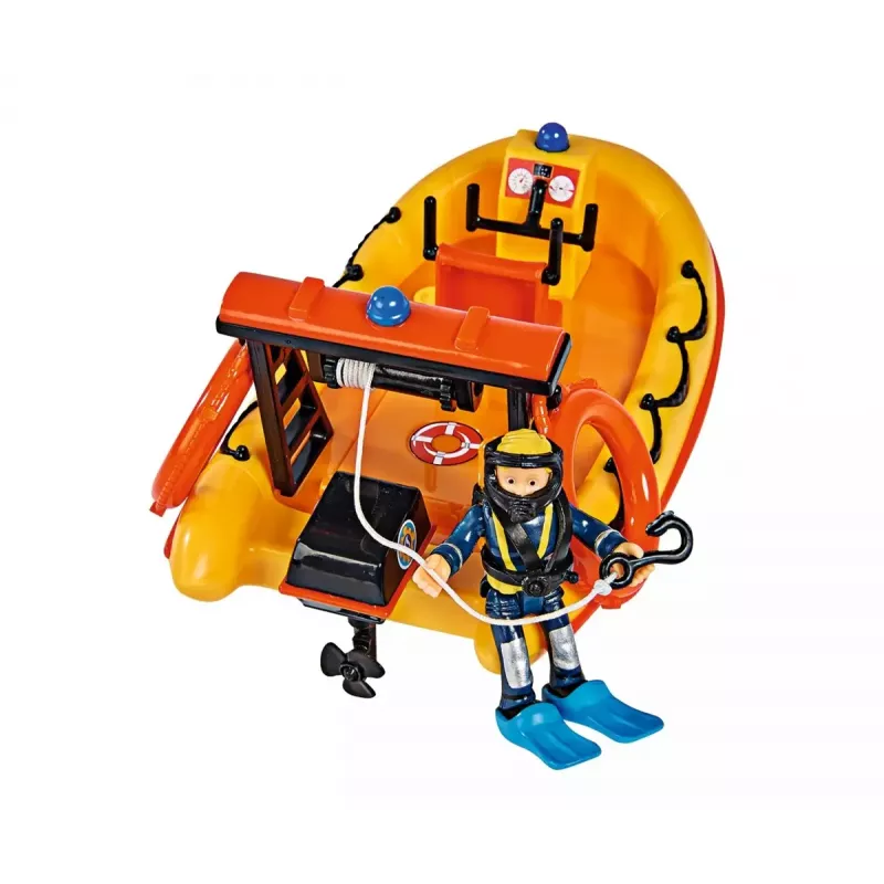 Barco de juguete Simba-Dickie Feuerwehrmann Sam barco Neptun con figura — vehículo de juguete