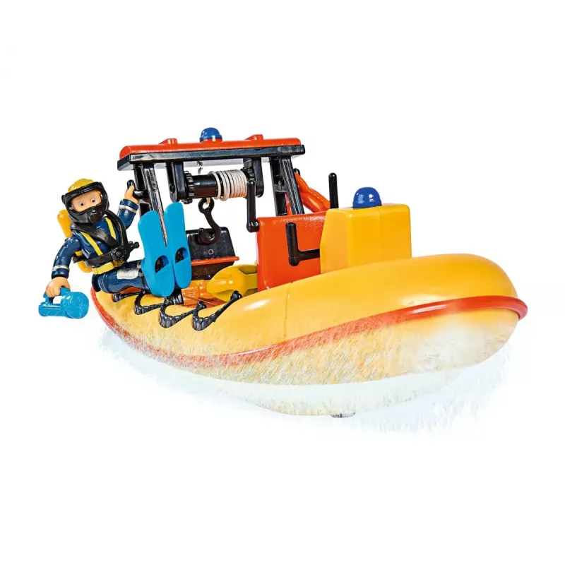 Barco de juguete Simba-Dickie Feuerwehrmann Sam barco Neptun con figura — vehículo de juguete