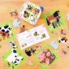 Puzle Ravensburger UP! Animales de granja – set progresivo 4, 6, 8, 10 piezas