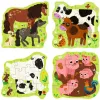 Puzle Ravensburger UP! Animales de granja – set progresivo 4, 6, 8, 10 piezas