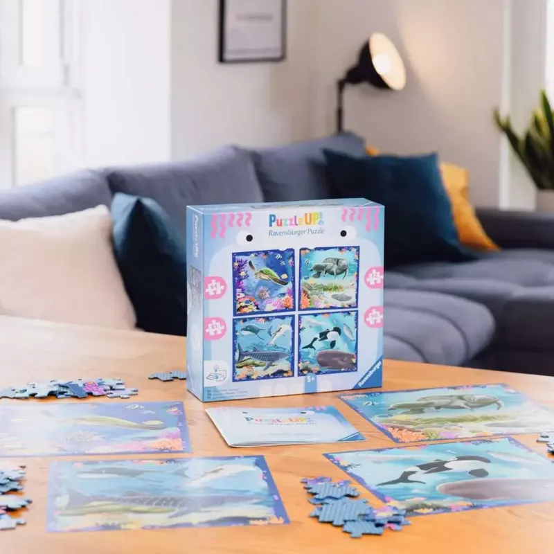 Puzle Ravensburger UP! Animales marinos — set con 64, 72, 81, 90 piezas