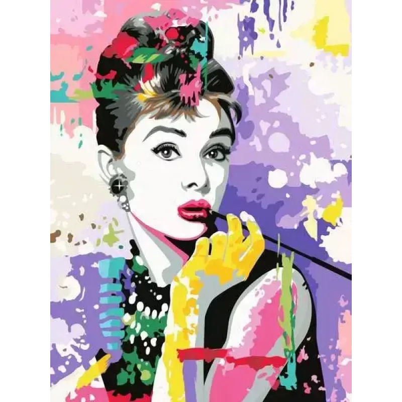 Set de puzle y pintura Ravensburger CreArt Premium — Audrey Hepburn (Ravensburger 25526)