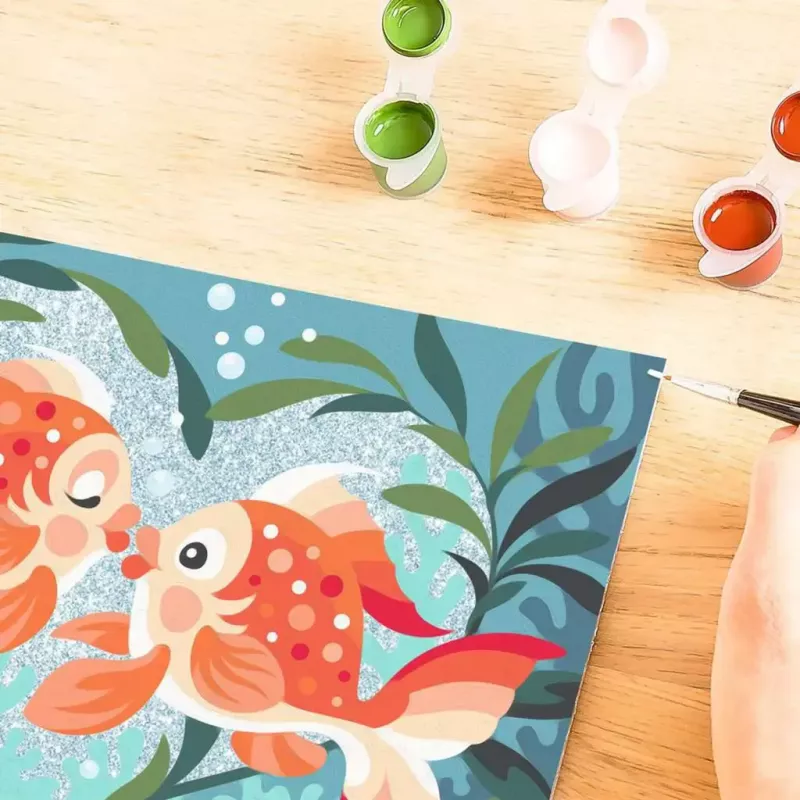 Set de pintura Ravensburger CreArt — Fish in Love (Modelo 23998) — set de pintar por números con acrílico