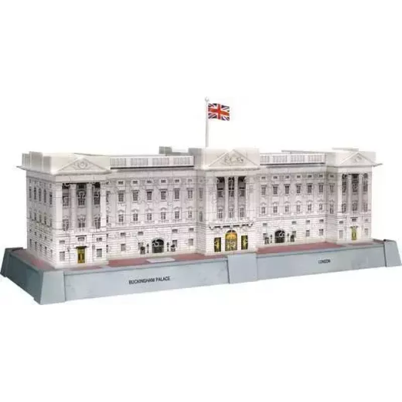 Puzle 3D Ravensburger Iconics Palacio de Buckingham con luz, 216 piezas