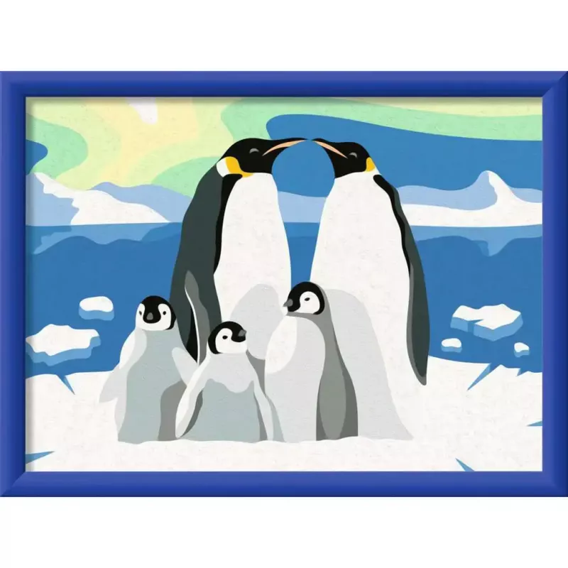 Set de pintura Ravensburger CreArt Familia de pingüinos – set de pintar por números, modelo 25888