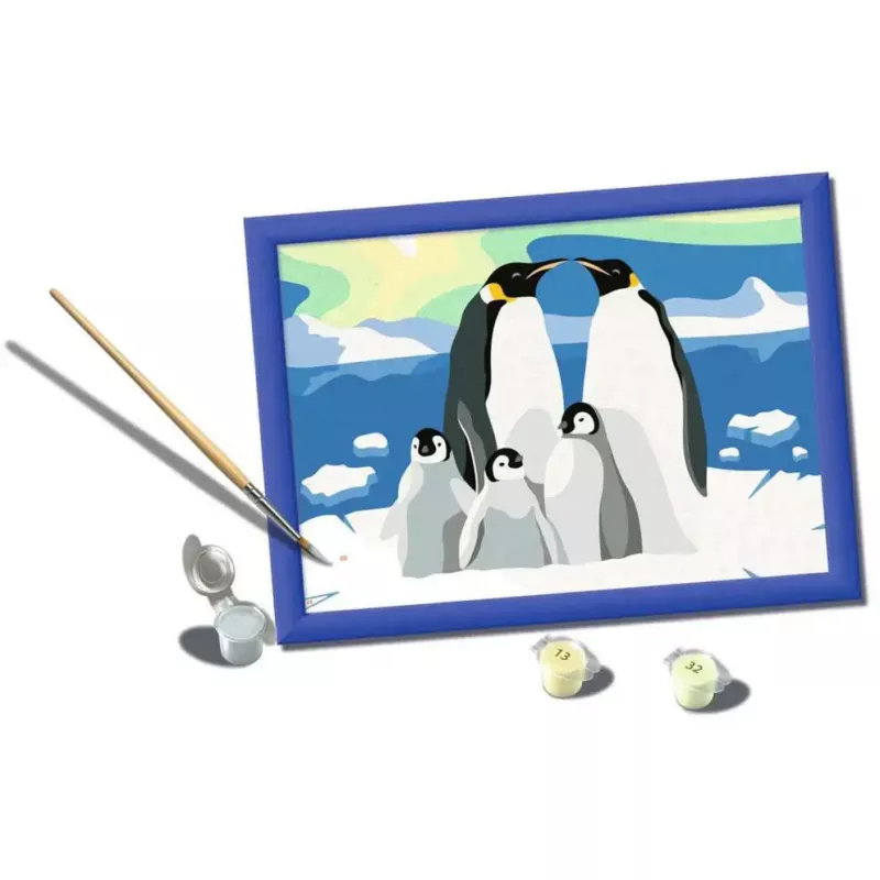 Set de pintura Ravensburger CreArt Familia de pingüinos – set de pintar por números, modelo 25888