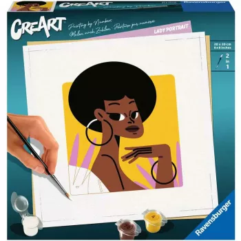 Set de pintar por números Ravensburger CreArt Retrato de mujer, modelo 23669 – motivo retrato, set de manualidades