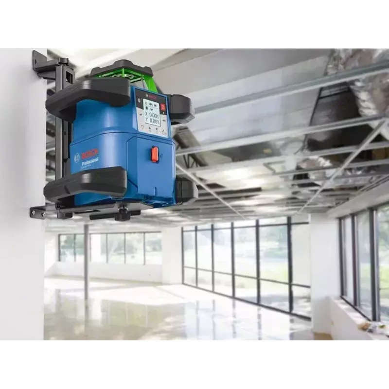 Bosch GRL 650 CHVG Professional nivel láser rotativo a batería, 70 m, láser verde, 18 V, con batería ProCORE18V 4,0 Ah, soporte y maletín, azul