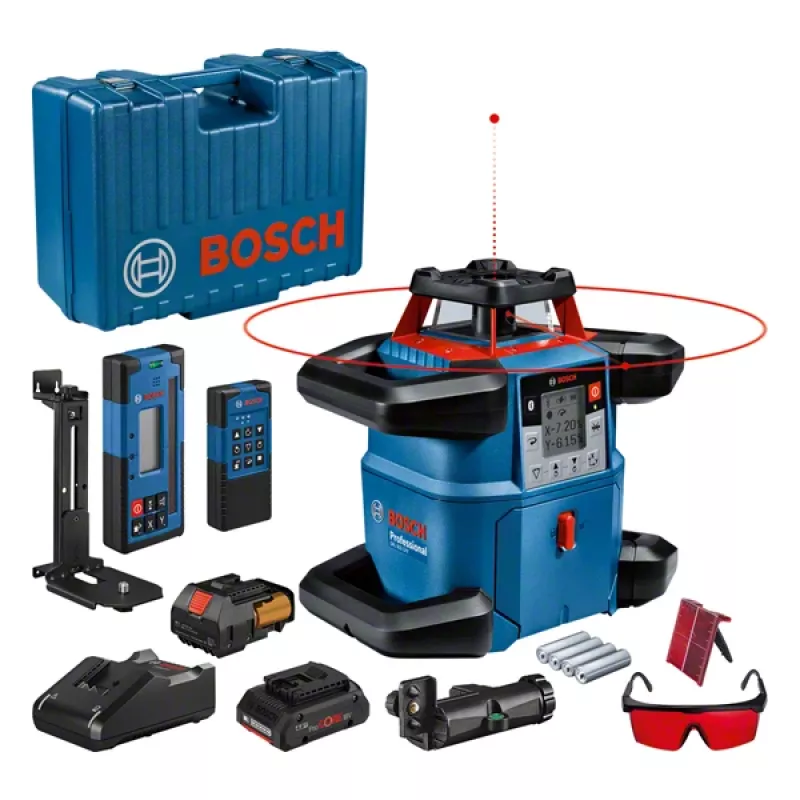 Nivel láser Bosch GRL 600 CHV Professional – línea láser roja 18V, batería ProCORE18V 4.0Ah