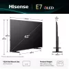 Hisense 43E77Q 109,2 cm (43") QLED 4K Ultra HD Smart TV, VIDAA, Dolby Vision, Wi-Fi, triple sintonizador, negro