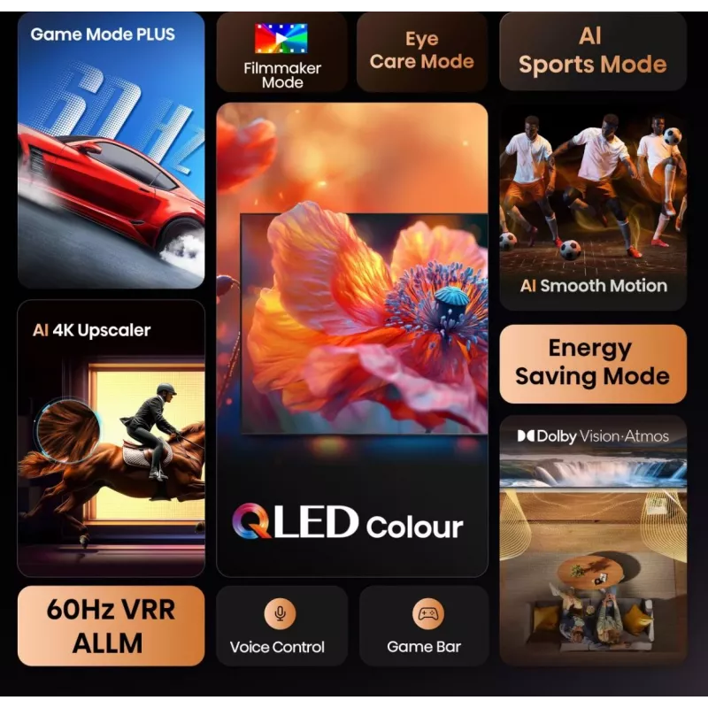 Hisense 50E77Q 127 cm (50") QLED 4K Ultra HD Smart TV, Wi-Fi, triple sintonizador, negro