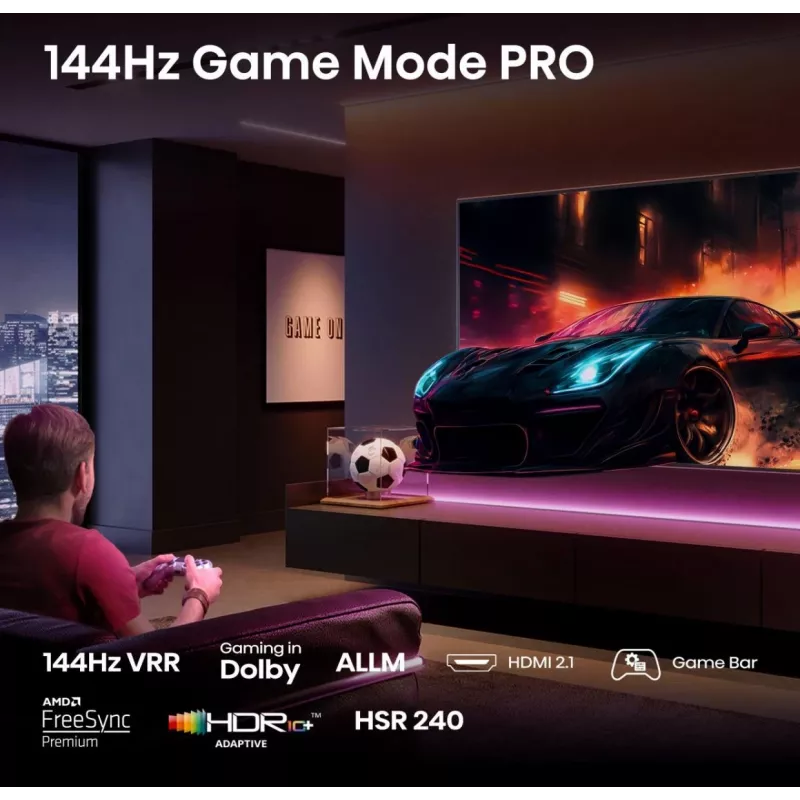 Hisense 85E77Q PRO 2,16 m (85") QLED 4K Ultra HD Smart TV, 144 Hz, Wi-Fi, triple sintonizador, grabación por USB, negro