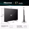 Hisense 75E77Q 190,5 cm (75") QLED 4K Ultra HD Smart TV, HDR10+, Dolby Vision, VIDAA, Wi-Fi, triple sintonizador, negro