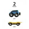 Autotransportador de tren de juguete Ravensburger BRIO — 2 piezas, negro/azul/amarillo