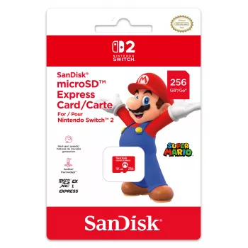 Tarjeta microSD Express NINTENDO 256 GB para Nintendo Switch 2, diseño Mario