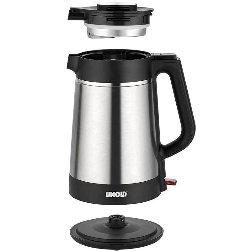 Unold 18715 hervidor de agua 1,5 L 1800 W negro, acero inoxidable