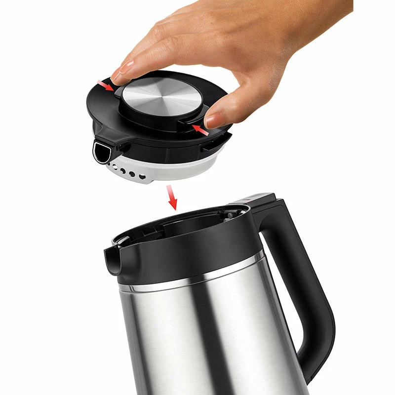 Unold 18715 hervidor de agua 1,5 L 1800 W negro, acero inoxidable