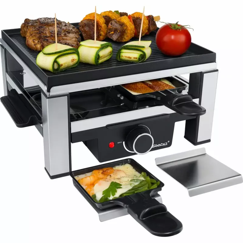Raclette de fundición RC 104 negro/acero inoxidable