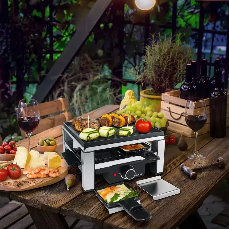 Raclette de fundición RC 104 negro/acero inoxidable