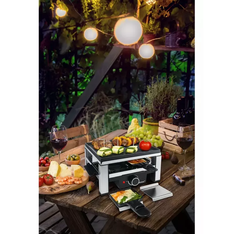 Raclette de fundición RC 104 negro/acero inoxidable