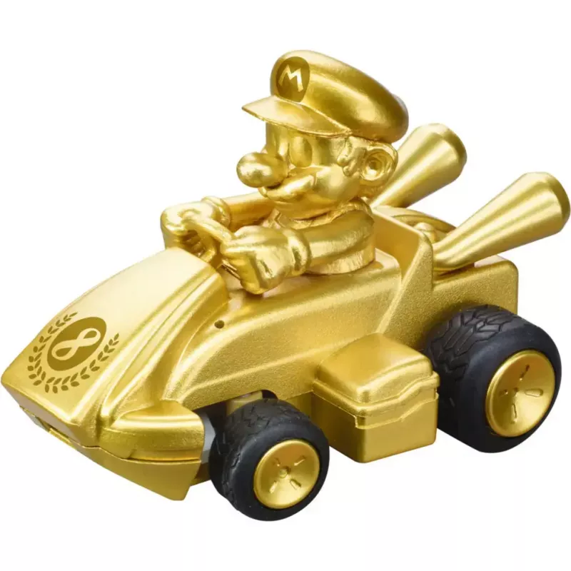 Coche radiocontrol CARRERA Mario Kart Mini RC — Mario Gold Gold, 2,4 GHz, caja de papel
