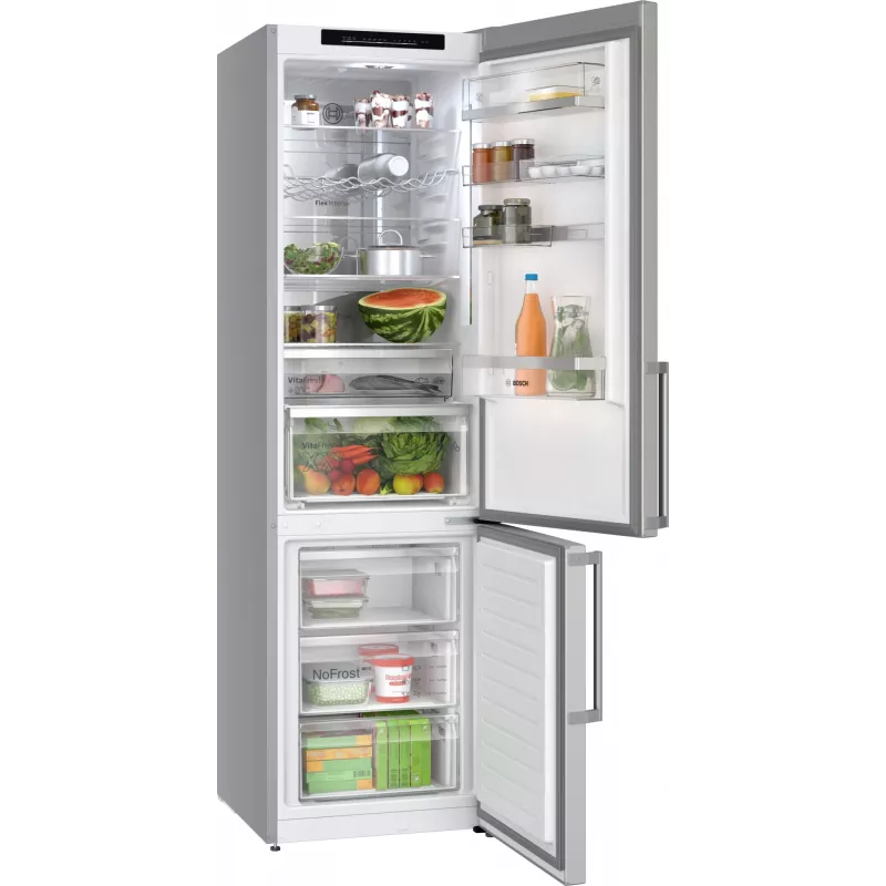 Bosch Serie 6 KGN39AIAU frigorífico combinado, de libre instalación, 363 l (260 l + 103 l), 203 cm, clase energética A, acero inoxidable cepillado
