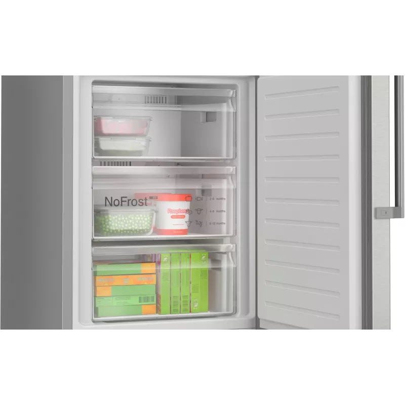Bosch Serie 6 KGN39AIAU frigorífico combinado, de libre instalación, 363 l (260 l + 103 l), 203 cm, clase energética A, acero inoxidable cepillado