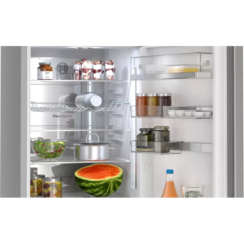 Bosch Serie 6 KGN39AIAU frigorífico combinado, de libre instalación, 363 l (260 l + 103 l), 203 cm, clase energética A, acero inoxidable cepillado
