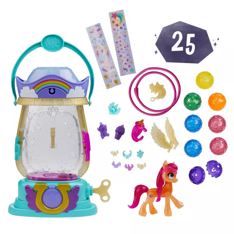 My Little Pony : Una nueva generación – Linterna Sparkle Reveal Sunny Starscout – Juguete luminoso con 25 piezas, sorpresas