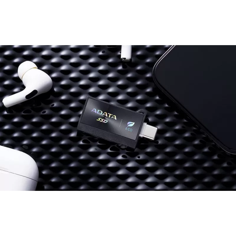 SSD externo ADATA SC730 1 TB, USB Type-C 3.2 Gen 2, 600/600 MB/s, Negro, carcasa de plástico
