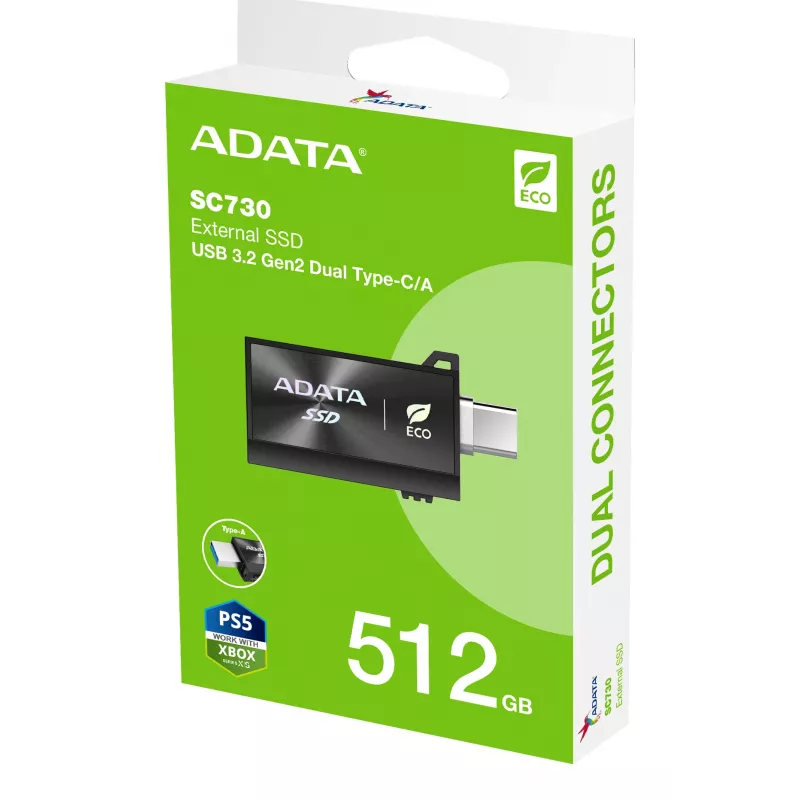 ADATA SC730 512 GB USB Type-C 3.2 Gen 2 (3.1 Gen 2) Negro