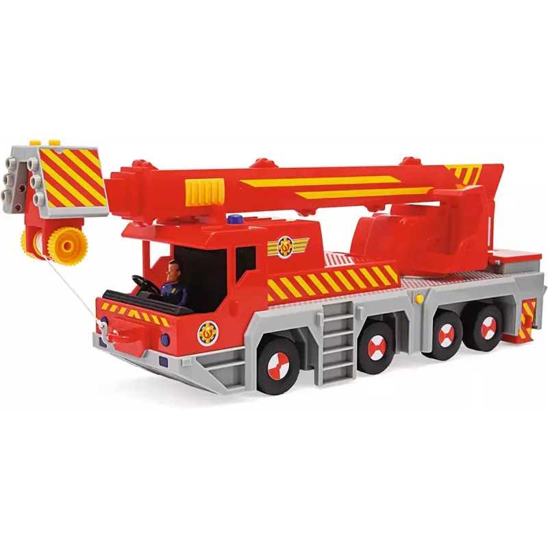 Vehículo grúa de rescate de juguete Simba‑Dickie Bombero Sam 2 en 1 (rojo/amarillo)