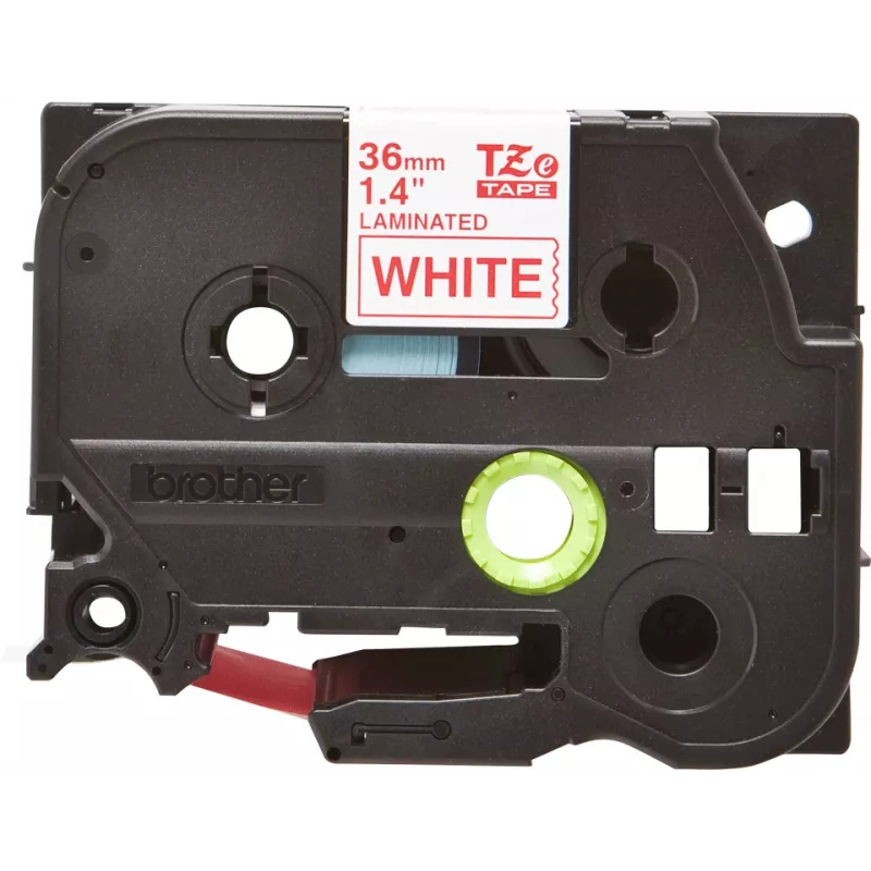 Cinta laminada Brother 36 mm, rojo sobre blanco, TZe, transferencia térmica, China, 5 año(s), Brother