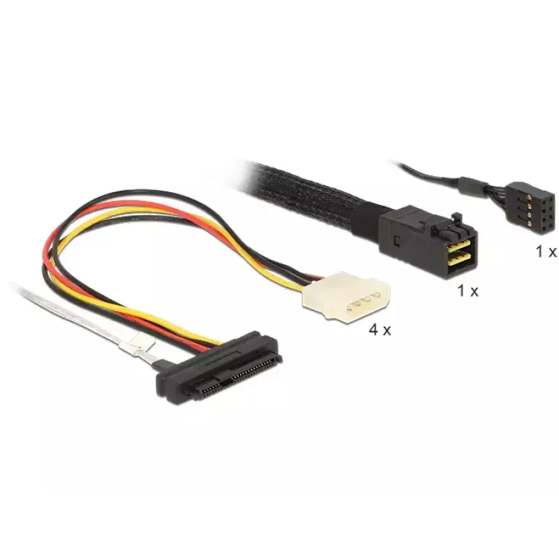 Cable SAS DeLOCK 83390 0,5 m multicolor