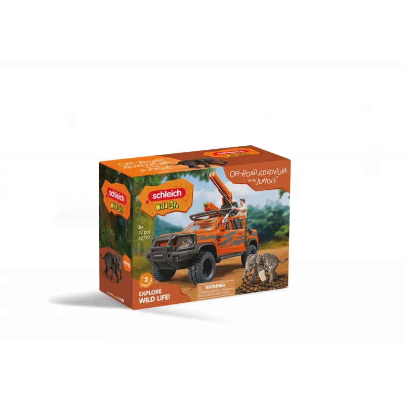 Set de juego Schleich Off-Road Adventure in the Jungle — temática jungla, figuras de plástico, edades 3–8
