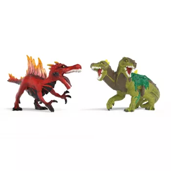 Set de figuras Schleich Eldrador Creatures dinosaurio de fuego vs. lagarto de la jungla, modelo 70834