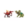 Set de figuras Schleich Eldrador Creatures dinosaurio de fuego vs. lagarto de la jungla, modelo 70834