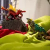 Set de figuras Schleich Eldrador Creatures dinosaurio de fuego vs. lagarto de la jungla, modelo 70834