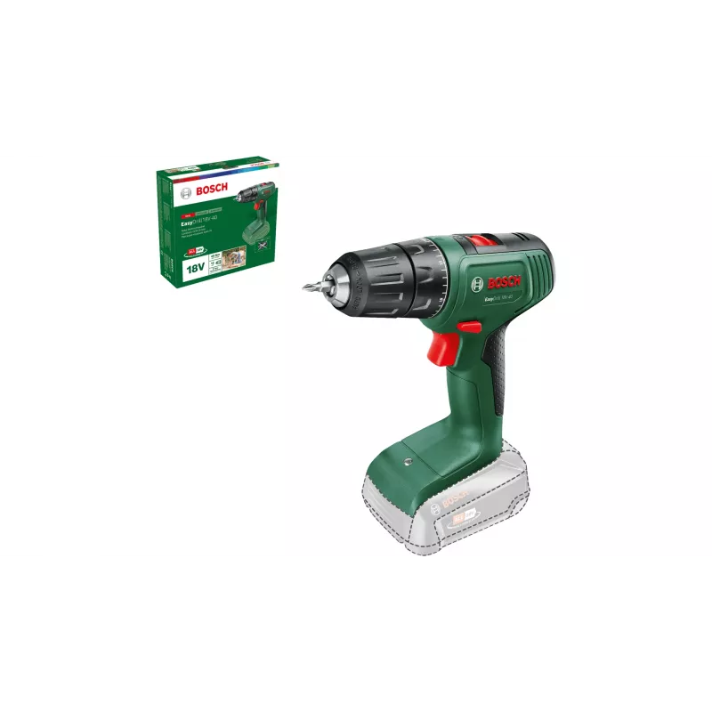 Bosch EasyDrill 18V-40 06039D8000 taladro atornillador a batería, 40 Nm, 1630 rpm, 2 velocidades, sin batería ni cargador, verde/negro