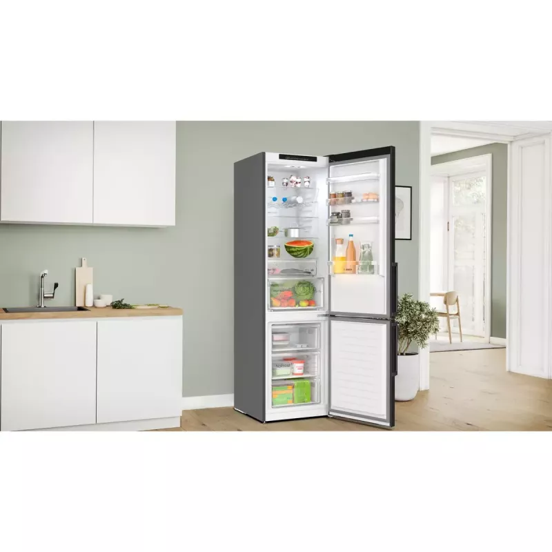 Bosch Serie 4 KGN39VXCT frigorífico combi, 363 l (260 l + 103 l), clase energética C, acero inoxidable oscuro