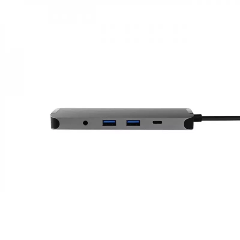 Chieftec DSC-901 estación de acoplamiento USB-C, USB 3.2 Gen 1, HDMI, Gigabit LAN, 2x USB-A, 2x USB-C, titanio