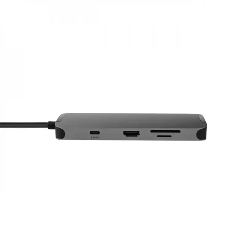 Chieftec DSC-901 estación de acoplamiento USB-C, USB 3.2 Gen 1, HDMI, Gigabit LAN, 2x USB-A, 2x USB-C, titanio