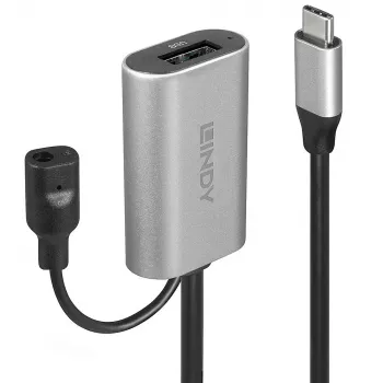 Extensión activa USB 3.2 Gen 1 C/A Lindy 5m, 5 m, USB C, USB A, USB 3.2 Gen 1 (3.1 Gen 1), plateado