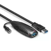 Lindy 43156 cable alargador activo USB 3.0, USB-A macho a USB-A hembra, 10 m, USB 3.2 Gen 1, 5 Gbit/s, negro