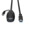 Lindy 43156 cable alargador activo USB 3.0, USB-A macho a USB-A hembra, 10 m, USB 3.2 Gen 1, 5 Gbit/s, negro