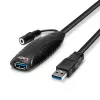 Lindy 43156 cable alargador activo USB 3.0, USB-A macho a USB-A hembra, 10 m, USB 3.2 Gen 1, 5 Gbit/s, negro
