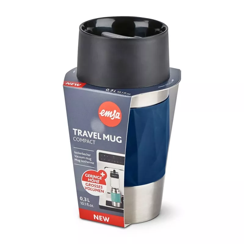 EMSA Travel Mug Compact 300 ml azul, acero inoxidable